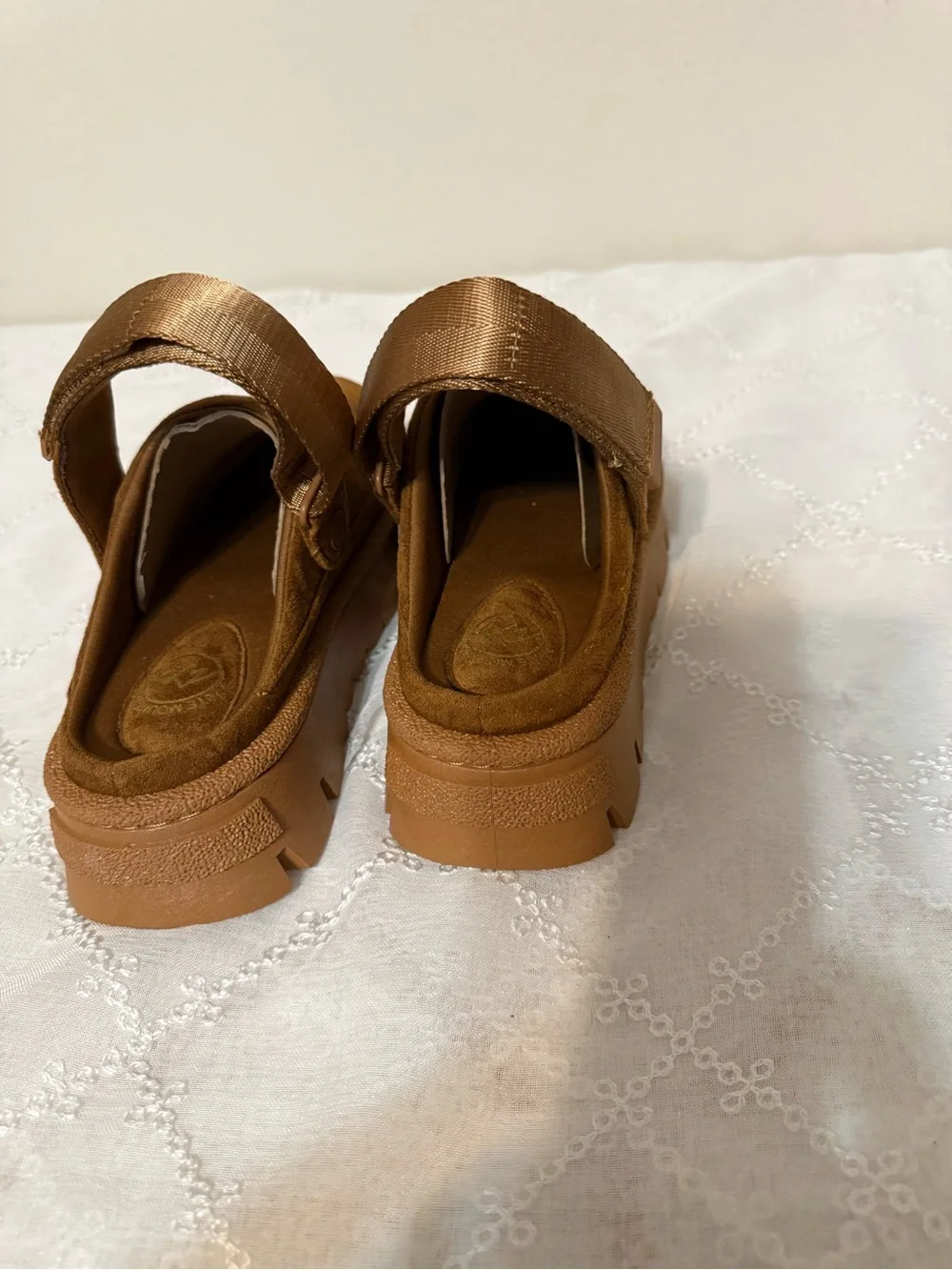 White Mountain Brown Suede Platform Slip-On Clogs